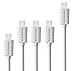 MICRO USB CABLE PREMIUM POWERJIVE [5 Pack] Assorted Lengths [6ft, 3ft, 1ft] Micro USB to USB Cable. High Speed USB 2.0 - Thin Connector - Extra Thick Cable for Android, Samsung, HTC, Nokia, Motorola and more (White)