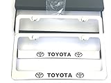 MAX WHOLESALE Stainless Steel License Plate Frame Rust Free With Bolt Caps For Toyota Cover (2-Chrome)