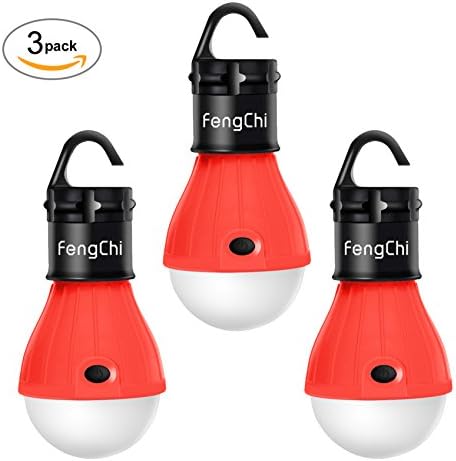 LED Camping Lantern, FengChi[3 PACK] Portable Outdoor Tent Light Emergency Light Bulb for Camping, Hiking, Fishing,Hurricane, Storm, Outage