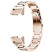 Dsytom Compatible with Fitbit Charge 3 Bands/Charge 3 Band Women Men Small Large,Stainless Steel Replacement Strap Bracelet Wrist Metal Band for Charge 3 Smart Watch(Rose Gold)