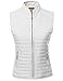 Made by Emma Tight Fit Solid Basic Quilted Vest Side Rib Panel Details Snow White XL
