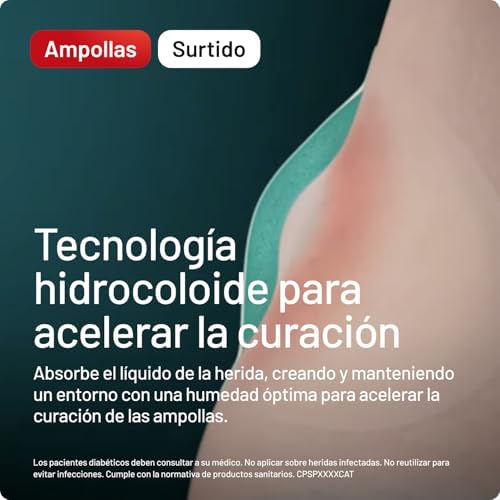 AMPOLAS COMPEED sortidas, curativos hidrocolóides contra chafing, Pack 2 x 6 unidades.