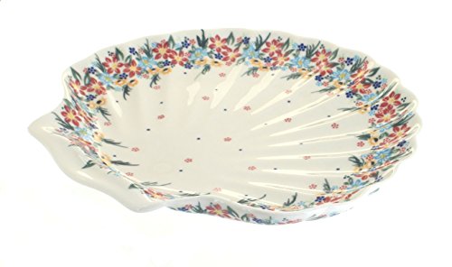 Click Here to See More Images Blue Rose Polish Pottery Tara Shell Serving Dish