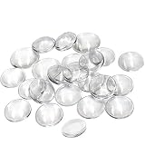 60 Pieces Transparent Glass Dome Imitation Gemstone Clear Round Dome Tiles Christmas Decor, Non-calibrated Round 1 inch/25mm For Photo Pendant Craft Jewelry Making