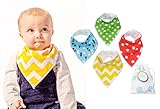 Simply Koala Trendy Baby Bandana Bibs Gift Set, Ultra Absorbent Organic Cotton with Cozy Fleece Backing for Boy or Girl, 4 Piece