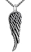Men's Stainless Steel Angel Wing Pendant Necklace, 24