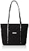Vera Bradley Women's Microfiber Small Trimmed Vera Tote Bag, Classic Black Black, One Size