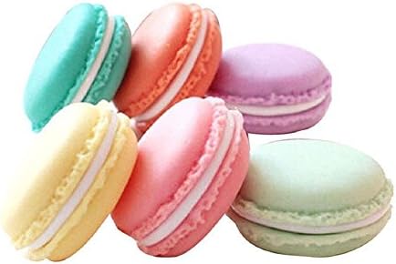 Longpro Cute Fake Macaron Storage case Mini Pill Box Jewelry Organizer Pill Case Container Pack of 6 Colorful Artificial Macaroon Shape Candy Organizer Photo Props Wedding Decor Pretend Play Toy