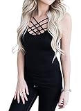 WLLW Women Spaghetti Strap Criss Cross Tank Tops Shirt Cami Camisole Club Wear