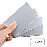 Super Light Aluminum Business Card Holder for Men and Women, MaxGear Card Wallet for Travel and Work, Professional Card Holder for Business Cards Sliver 3Pack