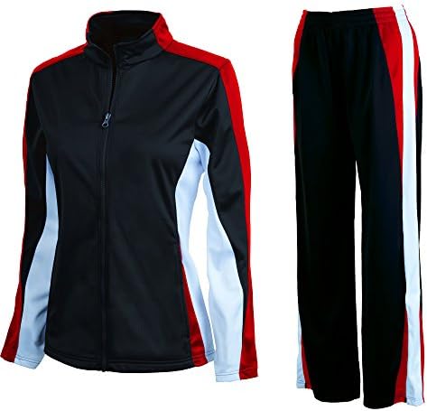 Charles River Women's Energy Jacket and Pant Set - Many Colors (3X-Large, Black/Red/White)