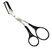 1 PCS Men Women Professional Eyebrow Scissors-Eyelash Hair Remover Tool with Comb and Non Slip Finger Grips(Black+ Silver)