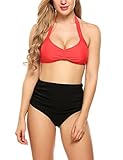 Avidlove Women's Retro Tankini Halter High Waisted Swimsuit Bathing Suits Bikini Set