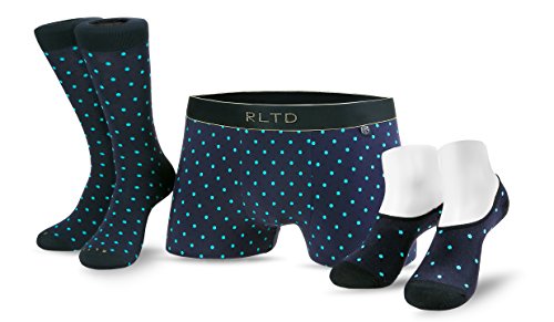 Related Garments Men's Matching Socks, No-Show Socks and Boxer Briefs: The Polka Large