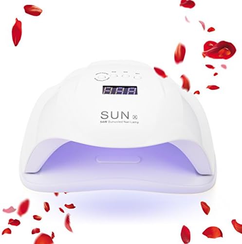 KUNIDE 54W UV LED Nail Lamp Dryer for Fingernail & Toenail Gel Nail Polishes Professional Nail Dryer with Sensor and 4 Timer Settings - White
