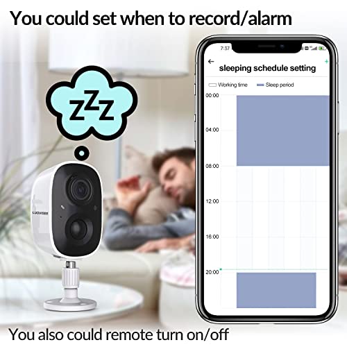 Luovisee Wireless Home Security Camera Outdoor WiFi with Light Night