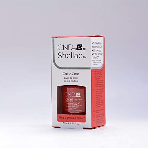 Hot New Color C N D Shellac UV LED Gel Nail Polish (Fine Vermilion)