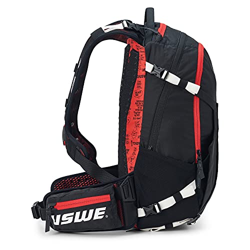 USWE Flow 16L Backpack with Back Protector, for Bike, Mountainbike, MTB and EMTB, Black