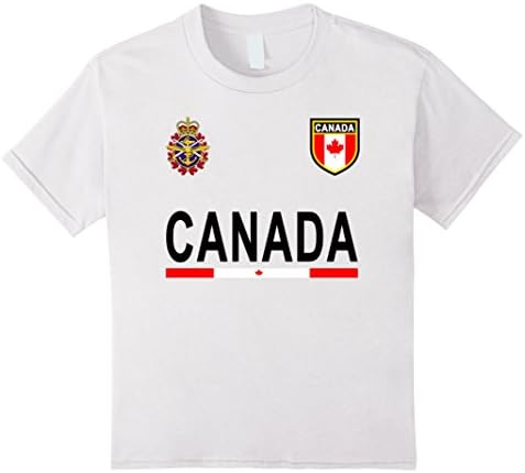 Kids Canada Cheer Jersey - Canadian Pride T-Shirt 12 White