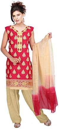 Krishna Sarees Women's Salwar Kameez Churidhar Suit with Dupatta, Salwar Kameez, Indian Pakistani Designer Ethnic Casual Wear, Bollywood Partywear Maroon and Gold Churidar Suit WCS19206