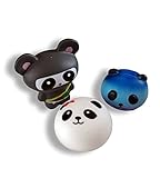 Panda Squishy 3 pack toys (Choice of gray or pink popular ninja panda) slow rising jumbo giant scented cute soft and silly set of squishies stress reliever prime for kids and adults By RyRo Sen (Gray)