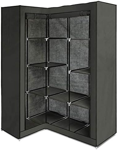 Idmarket Armoire De Rangement D Angle Grise Dressing Penderie Xxl Tissu Amazon Fr Bricolage
