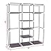 SONGMICS Portable Clothes Closet, Non-Woven Fabric Wardrobe with 2 Hanging Rods, 9 Storage Shelves, Storage Organizer, Dark Brown URYG12K