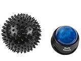 SoftTouch Two Massage Balls for Back Pain Relief | Sciatica Pain Relief | Neck Pain (Blue, Massage Balls)