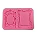 Yunko Vintage Oval Mirror Frames Silicone Mould Sugarcraft Fondnat Mold