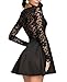 NUOREEL Women's Lace Bodice Skater Dress Medium Size Black