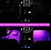 Car Interior Lights,4pcs 48 LED Multicolor LED Strip Lights for Car Under Dash Lighting Waterproof Kit with Music Sync and Wireless Remote Control Multi-Mode Change,Car Charger Included,DC 12Vthumb 4