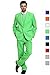 U LOOK UGLY TODAY Men's Party Suit Solid Color Prom Suit for Themed Party Events Clubbing Jacket with Tie Pants Green M