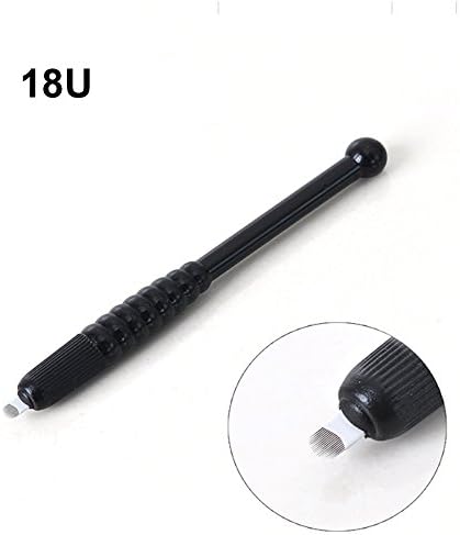 10 Pcs 18 Pins U Shape Blade Sterile Manual Microblade Pens Tattoo Eyebrow Pen Professional Permanent Makeup Eyebrow and Lips