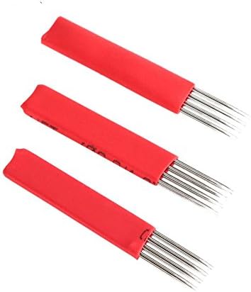 50Pcs/set 4 Rows Round 3 Needles Permanent Tattoo Stainless Steel Needle for Manual Eyebrow Pen Microblading Machine
