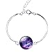 JIAYIQI Girls Magical Solar System Helix Nebular Arch Moon and Stars Pendant Necklace Crystal Earrings Bracelet Set
