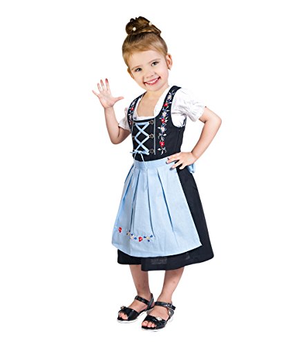 Children Dirndl Dik06 3 pcs. Size 10, Oktoberfest drindle-s dress-es costume-s - Thumbnail 4