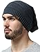Tough Headwear Slouchy Beanie Hats for Women, Oversized Mens Beanie Hat, Knitted Beanie, Running Gear for Men,Womens Fall Hat Dark Gray