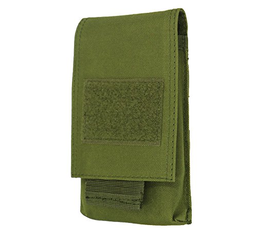 LefRight Camo Tactical Molle Vertical Waist Belt Large Pouch Bag Holster Cover Pull Tab Compatible 5.5" Phone 7 Plus (Olive Drab)