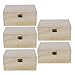 MonkeyJack 5pcs Rectangle Wood Box Unfinished Wooden Jewelry Storage Case DIY Craft