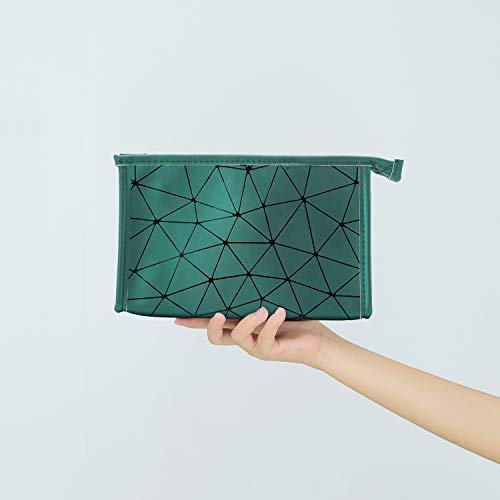 PU Leather Makeup Pouch Bag for Women Girls Men, Geometric Print, Water-resistant Portable Cosmetic Bag Toiletry Bag Travel Organizer, Lightweight, Large Capacity, Zipper(Large) 7 PU Leather Makeup Pouch Bag for Women Girls Men, Geometric Print, Water-resistant Portable Cosmetic Bag Toiletry Bag Travel Organizer, Lightweight, Large Capacity, Zipper(Large)