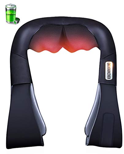 Cordless Massager for Neck & Shoulder Shiatsu Masaage for Nekc with Heat Deep Kneading for Shoulders Massagers Protable Design Massage for Muscle Pain,