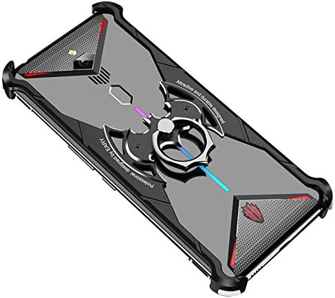 Bat Design Bumper with Airbag Metal Case for Red Magic 3 Shell with Ring Holder Back Cover Case (Red Magic 3)