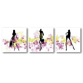 Abstract Elegant People Painting Artwork for Home Framed x3 Panels