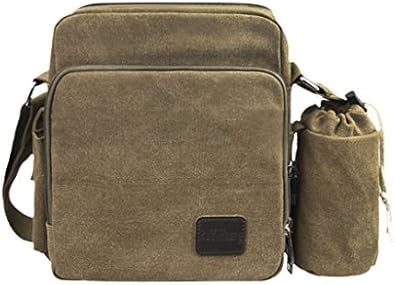 Amazon Co Jp ショルダーバッグ ミニ 縦型 メンズ キャンバス メッセンジャーバッグ ワンショルダー 斜め掛けバッグ おしゃれ 多機能 バッグ 小物分け整理 ポケットたくさん ペットボトル専用ポーチ付き 実用性高いカバン ブラウン 服 ファッション小物