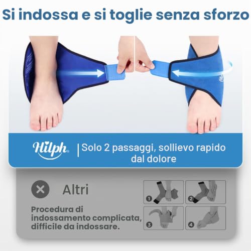 Hilph Reusable Ankle Ice Bag, Cold and Warm Therapy Bag for Ankle with Adjustable Strap - Reduces Pain, Swelling from Sprains, Stretches and Inflammations