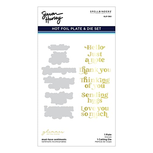 Spellbinders GLP-380 Must-Have Sentiments Glimmer Hot Foil Plate & Die Set from…