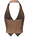FPT Womens Stretchy Cropped Halter Vest LATTE MEDIUM