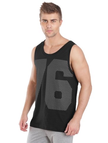 jockey men black tank top