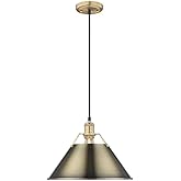 Golden Lighting 3306-L BCB-AB Orwell - 1 Light Large Pendant-10 Inches Tall and 14 Inches Wide, Finish Color: Brushed Champag