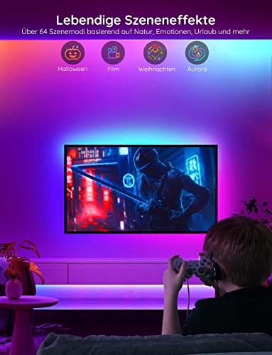 Govee LED Strip 10 m, Smart RGBIC LED Strip, Fairy Lights, LED Strip Works with Alexa & Google Assistant, DIY Segment Control, App Control, Music Sync, Decoration for Party, Home, Bedroom
